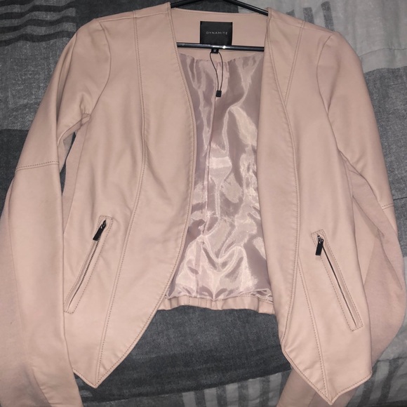 Dusty rose faux leather jacket - Picture 1 of 5